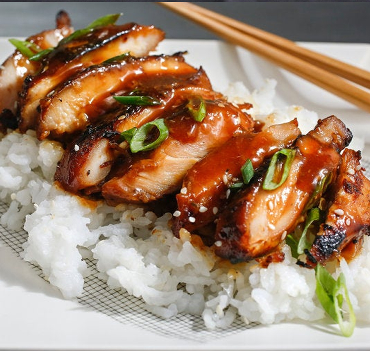 Teriyaki Chicken With Rice – Chocolate Mousse